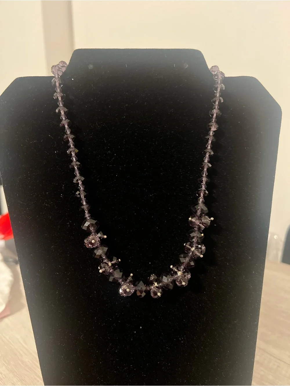 Purple Crystal Bead Necklace - Unbranded